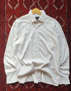 پیراهن حریر میله ای سفید کد 4