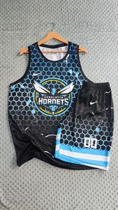 ست کیت ورزشی بسکتبال HORNETS کد 4 مشکی آبی