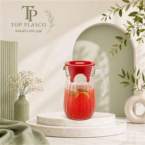 پارچ شیشه‌ای درب‌دار مدل کریستال شیاردار