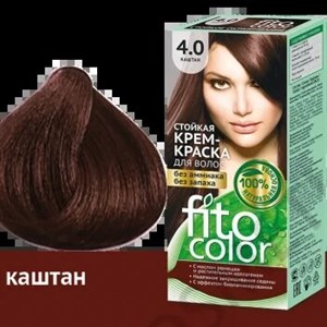 کرم رنگ مقاوم برای موهای سری Fito Color تون 4.0 شاه بلوطی