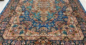 فرش دستباف 9 متری سالاری فیروزه‌ای تبریز