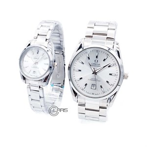 ساعت امگا OMEGA ست کد 001 تمام سیلور صفحه سیلور