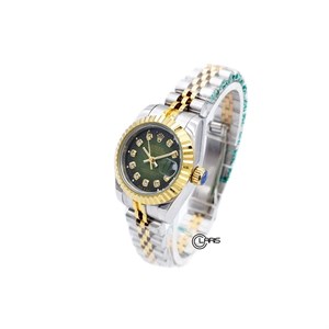 ساعت رولکس ROLEX دیت جاست زنانه سیلور طلایی صفحه سبز سایه تیره