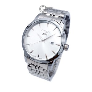 ساعت مچی سیتی زن CITIZEN Plus مردانه مدل HT2025-3 تمام سیلور صفحه سفید