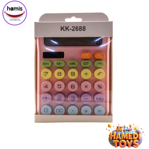 ماشین حساب فانتزیKK-2688 رنگی کد4088 کارتن48عددی