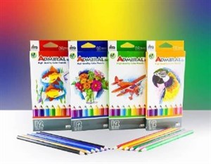 مدادرنگی12رنگ مقوایی ادمیرال کد2419 کارتن180بسته