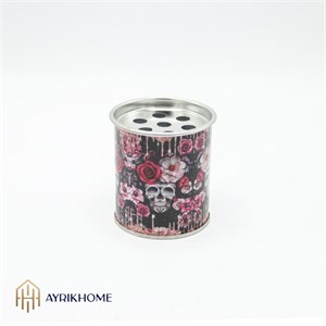 زیرسیگاری طرح‌دار جمجمه گلدار