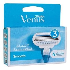 تیغ یدک خودتراش ونوس زنانه 3 لبه 4 عددی مدل Smooth