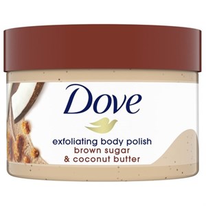 اسکراب لایه بردار بدن داو Dove حاوی عصاره شکر قهوه ای و کره نارگیل حجم 298 گرم