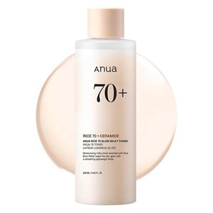 تونر آبرسان و روشن کننده برنج آنوا anua 70+ rice glow milky toner حجم 250 میل