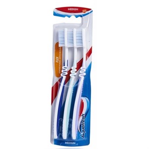 مسواک با برس متوسط آکوافرش Aquafresh FLEX TRIPLE PACK Medium حجم 3 عددی 