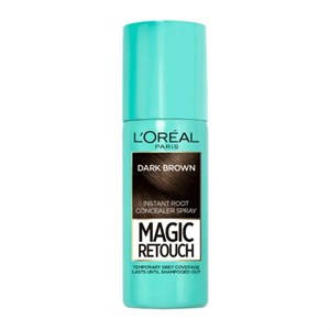 اسپری کانسیلر ریشه مو لورال Magic Retouch رنگ قهوه ای تیره حجم 75 میل