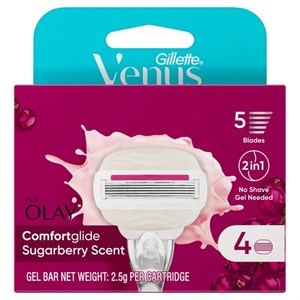 تیغ اصلاح 5 لبه بانوان ونوس Venus Comfortglide Sugarberry بسته 4 عددی