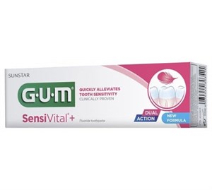 خمیردندان فلورایدی دندان‌های حساس جی یو ام GUM Sensivital+ حجم 75 میل