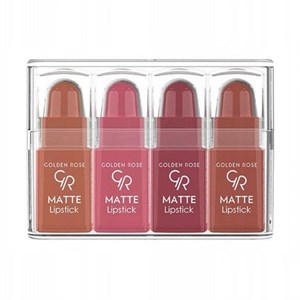 ست مینی رژ لب مات مخملی گلدن رز GR Matte Lipstick mix 1 بسته 4 عددی