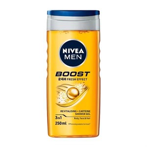 شامپو سر و بدن مردانه نیوآ حاوی کافئین Nivea BOOST حجم 250 میل