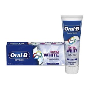 خمیر دندان سفید کننده اورال بی oral-b complete extra white حجم ۷۵ میل