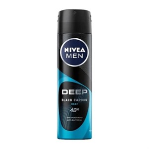 اسپری ضدتعریق مردانه نیوا Nivea Deep Black Carbon Beat حجم 150 میل
