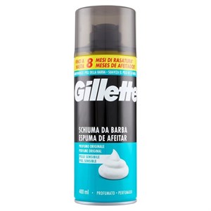فوم اصلاح ژیلت Gillette Sensitive مناسب پوست حساس حجم ۴۰۰ میل