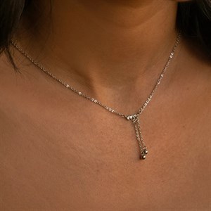 گردنبند نقره زنانه مدل چند گوی آویز دار 