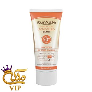 فلوئید ضد آفتاب بی رنگ سان سیف با SPF50 مناسب پوست حساس حجم 50 گرم