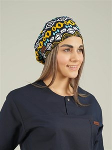 کلاه جراحی سرمه ای طرح بلوچ مدل ساده
