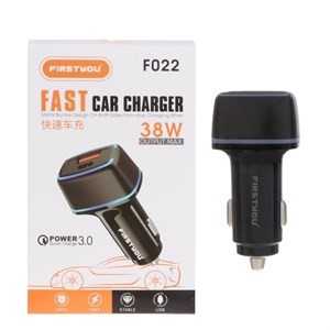 شارژر فندکی فست و PD دو پورت FIRSTYOU مدل F022 38W - مشکی