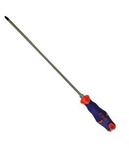 پیچ گوشتی چهارسو سایز 300*6 ضربه و آچار خور دسته TPR حرفه ای جنس S2 آریل ARIEL مدل PZH2300