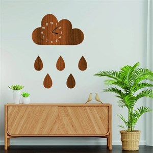 ساعت دیواری پلکسی عقربه‌ای با نشانگر فانتزی مدل چوبی کد C86