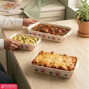 مرغ خوری مستطیل طرح گل بهاری