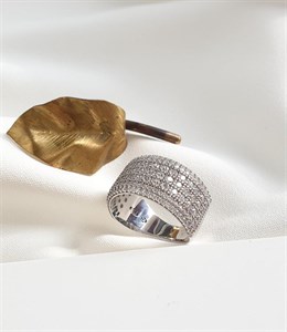 انگشتر نقره زنانه ۹۲۵ مدل  پرنس طرح طلا کد RS_226 
