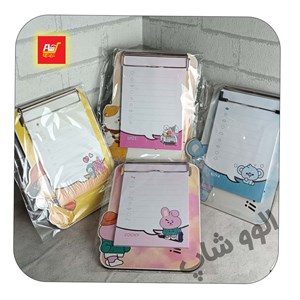 تخته شاسی و نوت دفترچه بی تی اس شوکی با پشت وایت برد سایز  bts A5