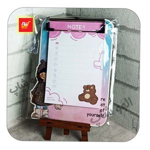 تخته شاسی و نوت دفترچه ای خرس مهربون پشت وایت برد سایز A5