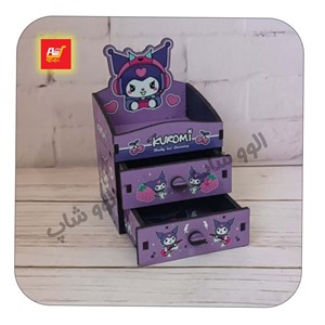 مینی فایل 2 کشو چوبی کرومی