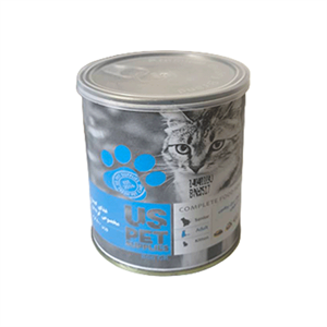 کنسرو گوشت گوساله و مرغ و بوقلمون گربه یو اس پت (US Pet) - 800 گرم
