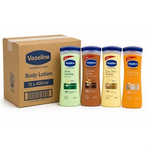 لوسیون بدن وازلین vaseline حجم 400 میل | تعداد 12عددی | قیمت عمده