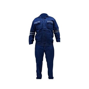 کاپشن و شلوار کار جین دکمه‌ای برند jean-workwear-set-button