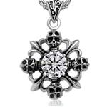 Chrome Hearts skull diamond cross necklace pendant