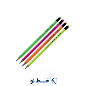 مداد مشکی پاکن دار بدنه رنگی آدل (72 عددی )