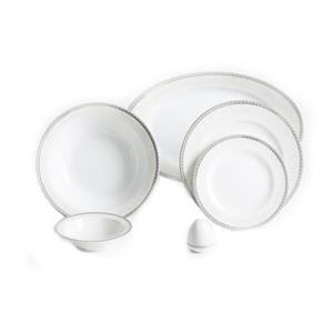 سرویس غذاخوری زرین 28 پارچه 6 نفره سری ایتالیا اف طرح ریوا طلایی درجه عالی Zarin Iran Porcelain Inds Italia F Riva Pieces porcelain Dinnerware Set Top Grade 