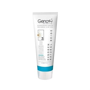 ضد آفتاب بژ طبیعی پوست خشک و معمولی SPF50 ژنوبایوتیک 50میل