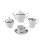 Zarin Iran Porcelain Inds Italia-F Palladium 17 Pieces Porcelain Tea Set Top Grade