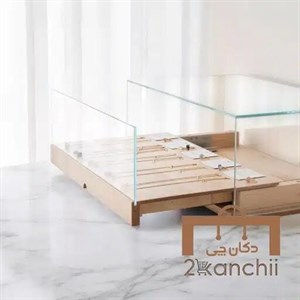 باکس شیشه ای mdf قهوه ای