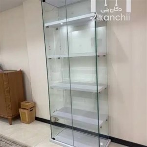 ویترین شیشه ای با طبقات دوبل چوبی