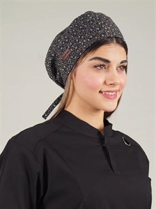 کلاه جراحی مدل ساده طرح حباب زمینه مشکی کد A36