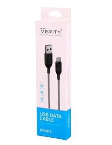 کابل شارژ سریع VERITY CB3149T-G - کابل تایپ‌سی با طراحی بافته‌شده