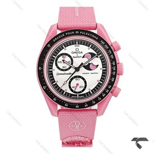 ساعت امگا سواچ ماموریت به ماه صورتی بند رابر جدید Swatch-10595-U