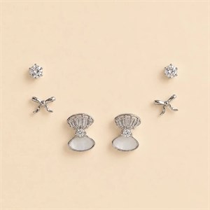 پک گوشواره سه جفتی پاپیونی کد M02