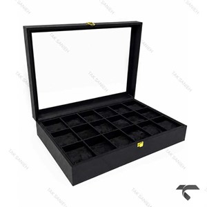 باکس ساعت مچی 18تایی مشکی Watches-Box-18-10665-U