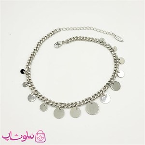 پابند زنجیری ysx با آویز دایره نقره ای کد 3291